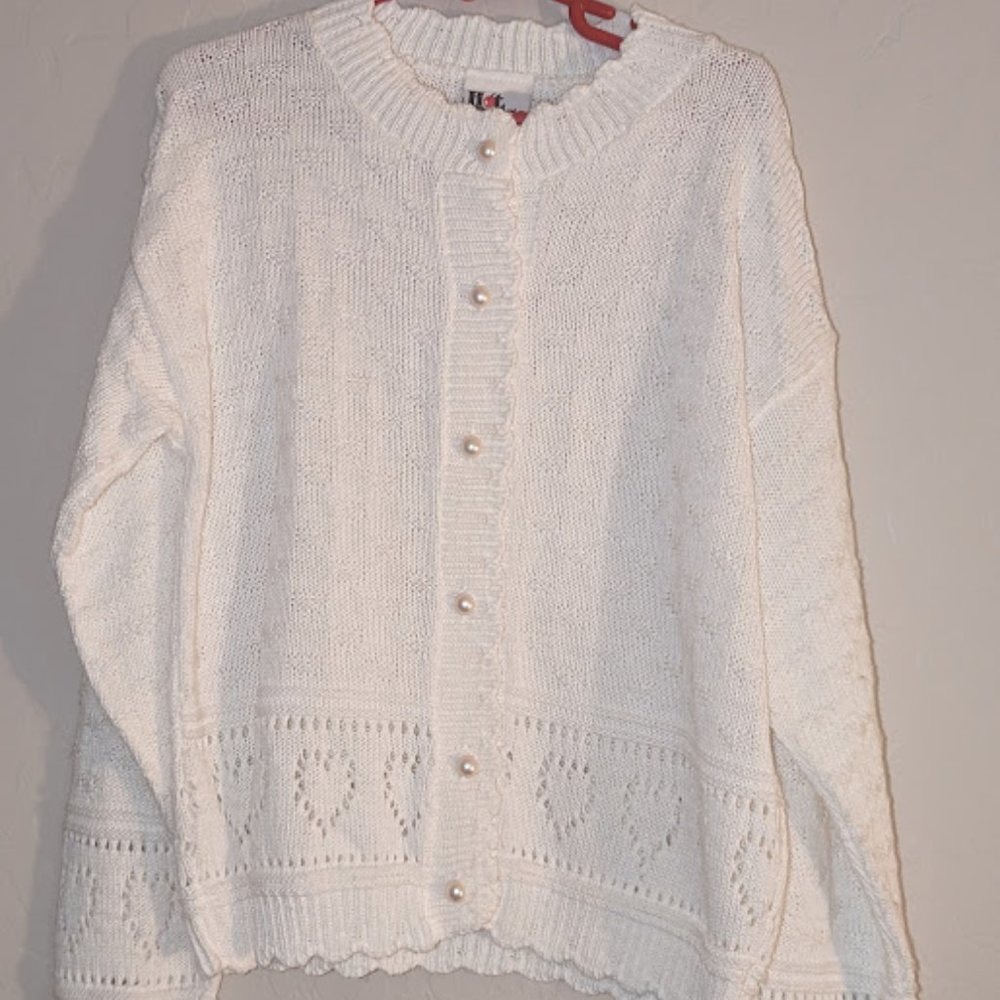 NWT White Sweater Girls sz 6x